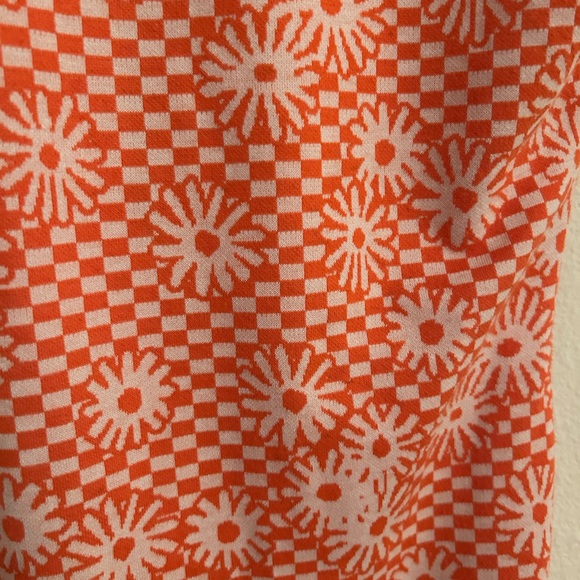 Urban Outfitters Orange Daisy Zip-Front Mini Dress Size M - Picture 8 of 9